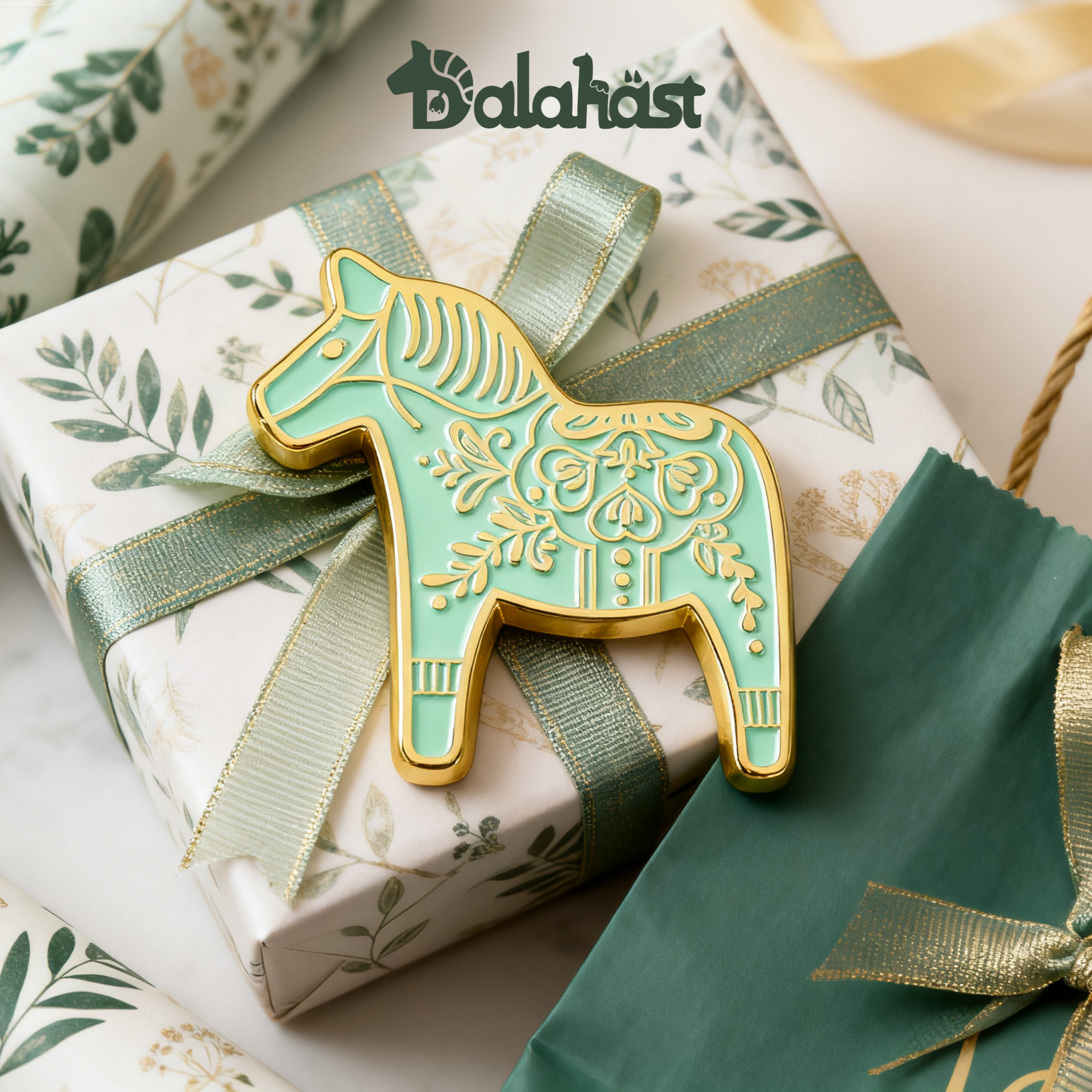 Swedish-Inspired Home Decor: Swedish Dalahast Fridge Magnet (Turquoise)