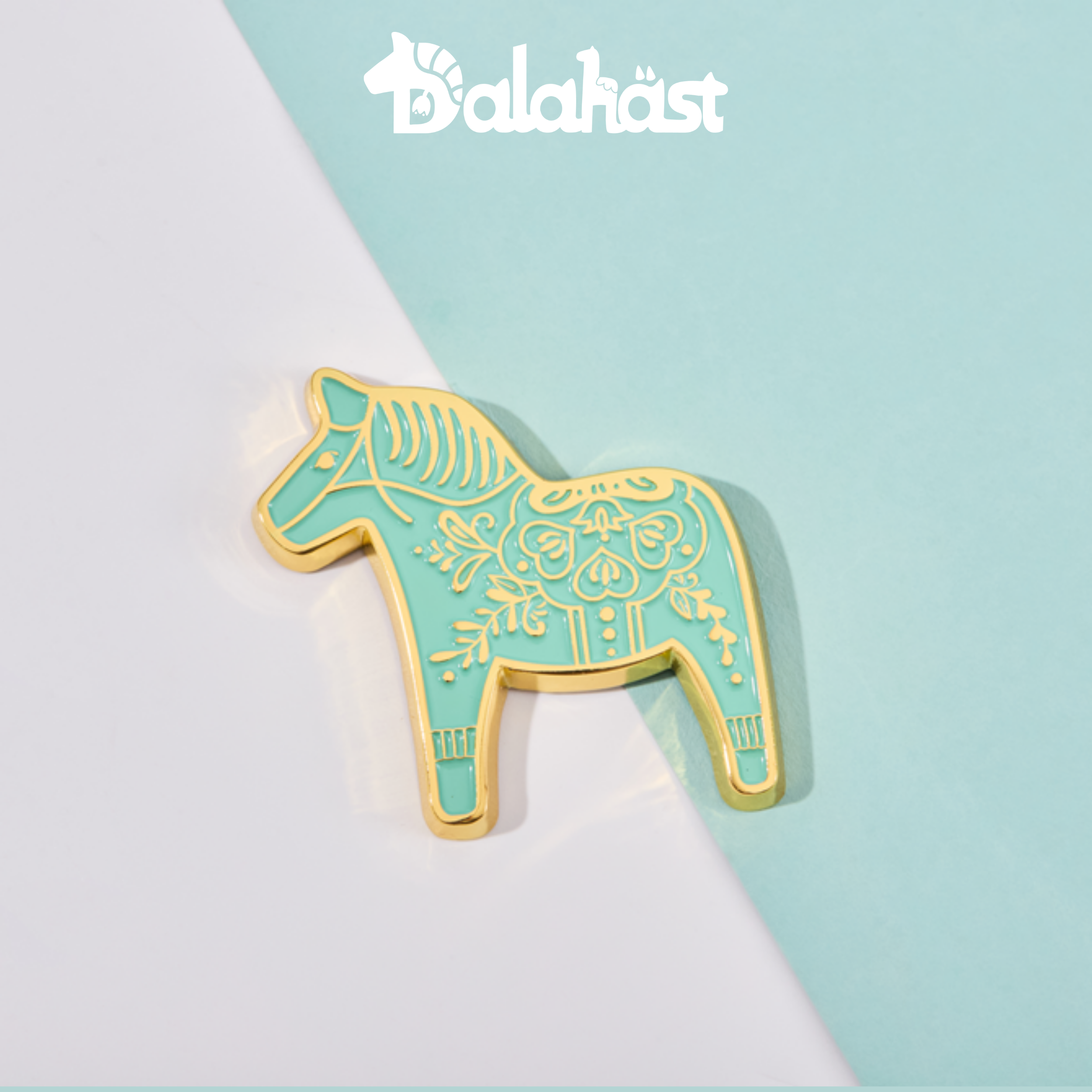 Swedish-Inspired Home Decor: Swedish Dalahast Fridge Magnet (Turquoise)