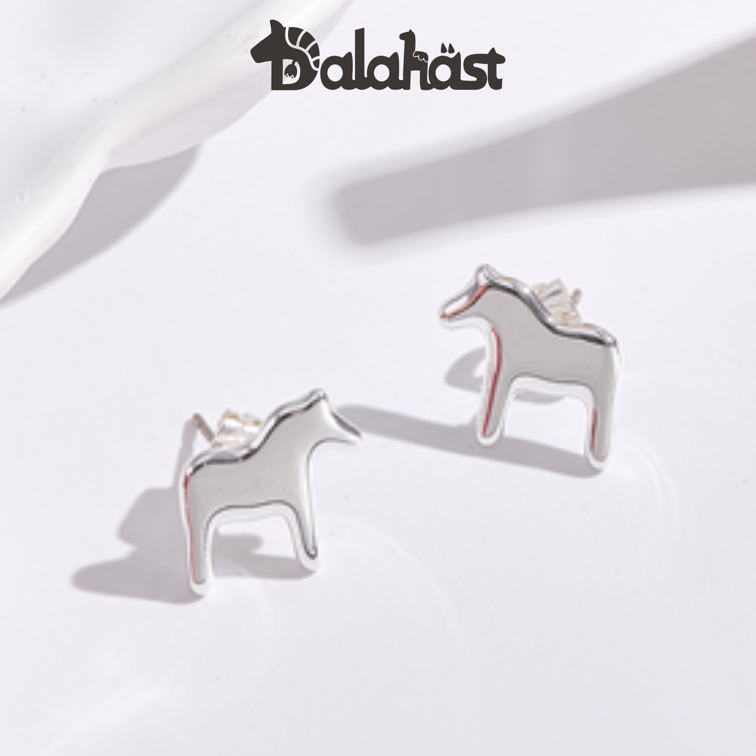 Women's  Stud Earrings：Swedish Dalahast Classic Series Stud Earrings (Sterling Silver,）
