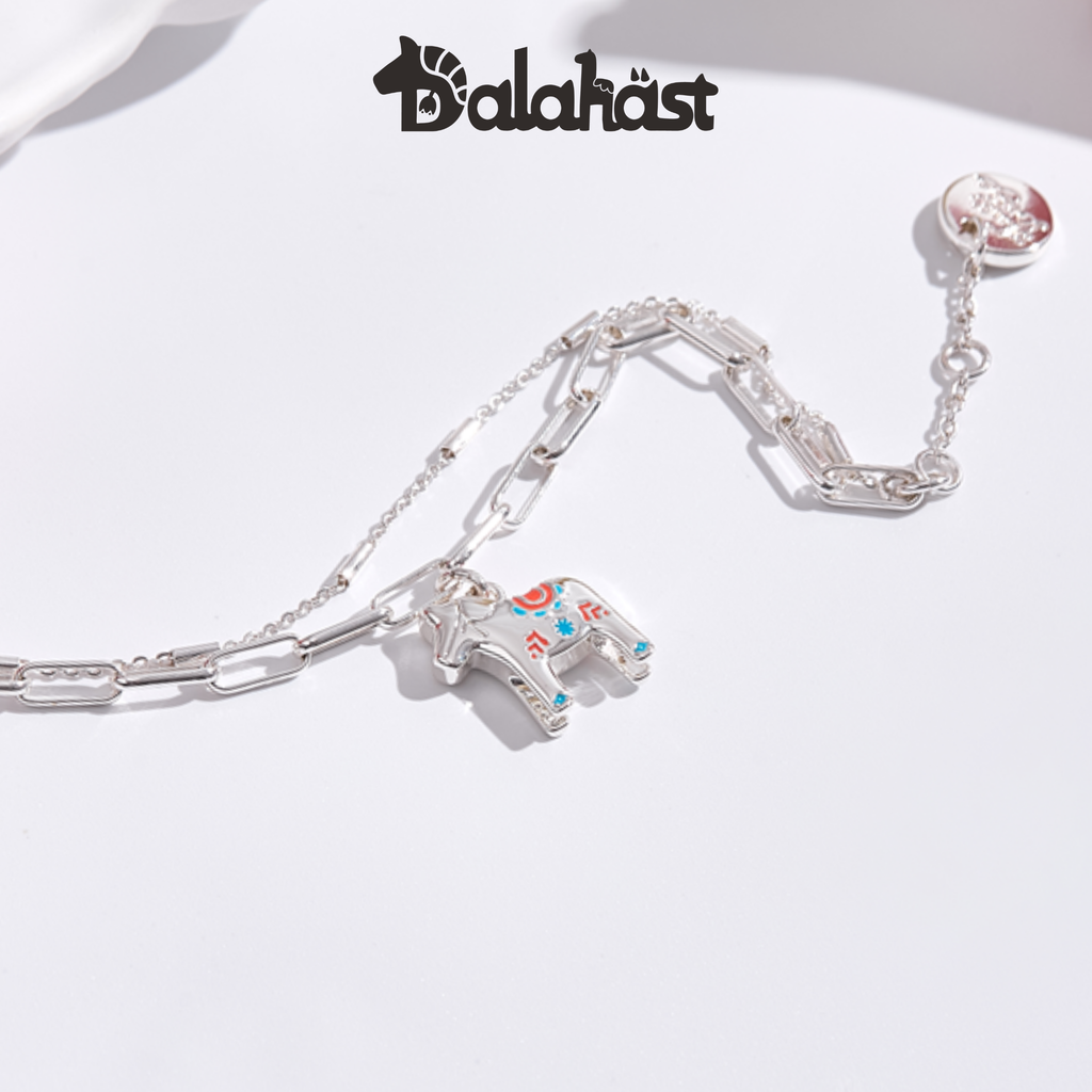 Women's  bracelet：Swedish Dalahast Fashion Series Bracelet (Sterling Silver with Enamel)
