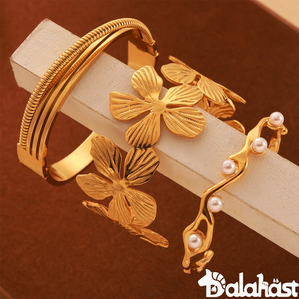 Swedish Dalahast Fashion Series Floral Bangle