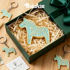 Swedish-Inspired Home Decor: Swedish Dalahast Fridge Magnet (Turquoise)