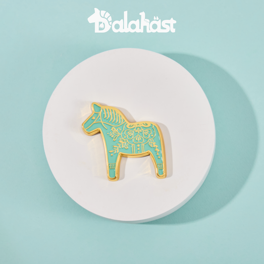 Swedish-Inspired Home Decor: Swedish Dalahast Fridge Magnet (Turquoise)