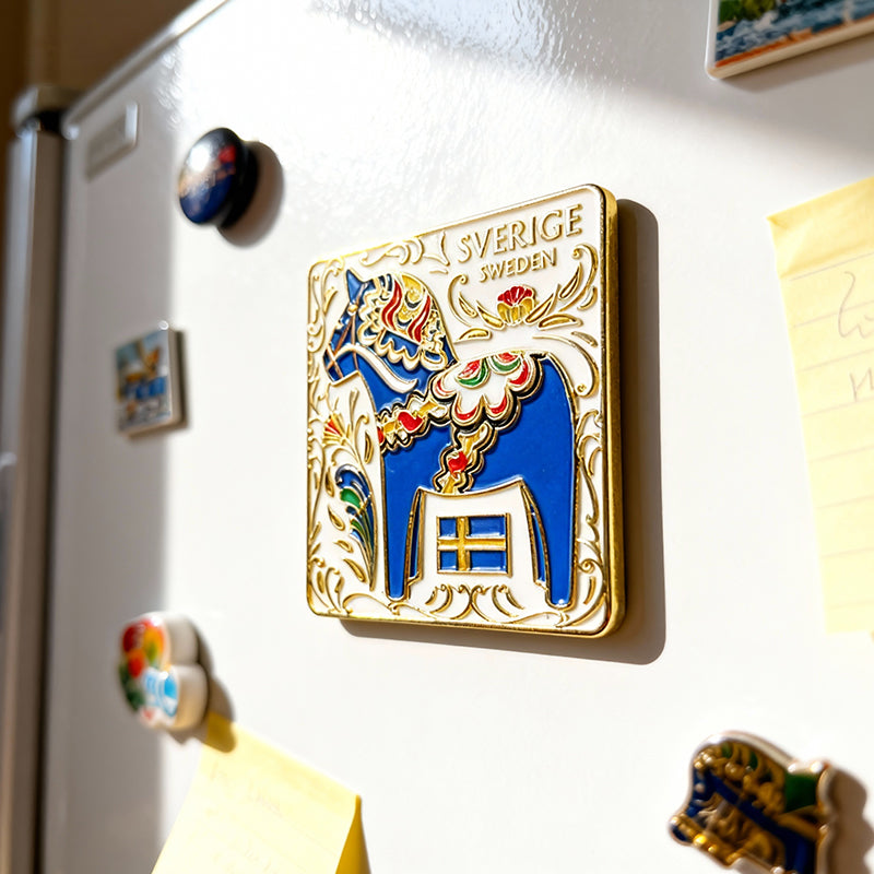 Swedish-Inspired Home Decor: Swedish Dalahast fridge magnet（square）