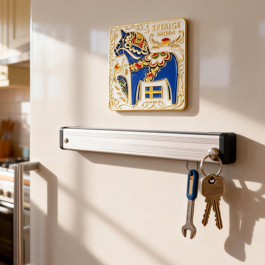 Swedish-Inspired Home Decor: Swedish Dalahast fridge magnet（square）