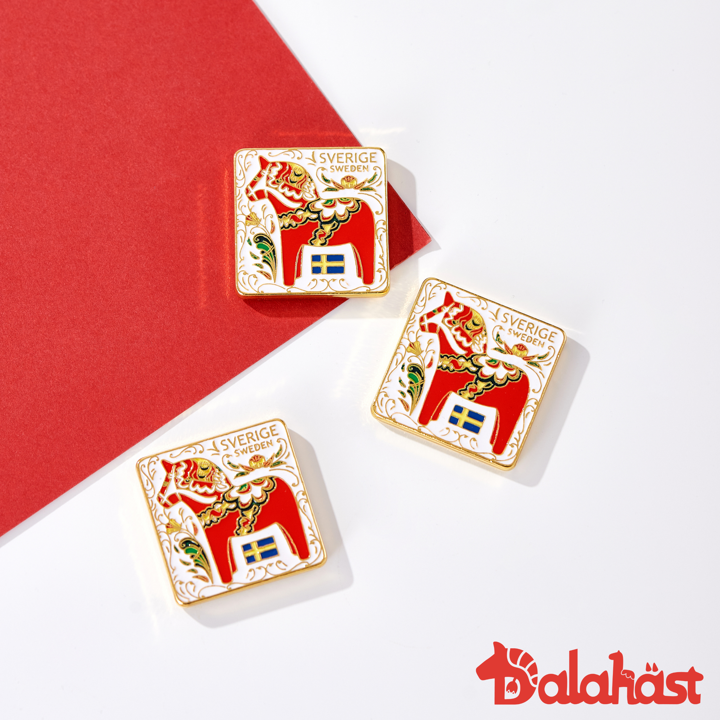 Swedish-Inspired Home Decor: Swedish Dalahast fridge magnet（square）